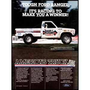 1984 Ford Ranger Pickup Truck Vintage Print Ad Off Road Grand Prix Race Wall Art